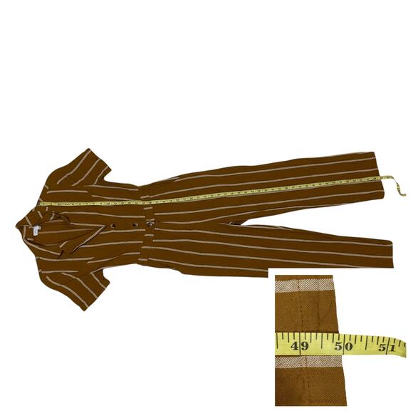 Emory Park Tailored Pinstripe Jumpsuit - Mustard - XS - Picture 5 of 16